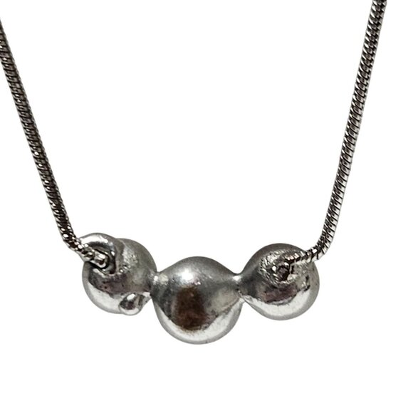 Elegant Green Three Stone Necklace Silver Tone Fashion Jewelry Gift Women - Picture 5 of 8